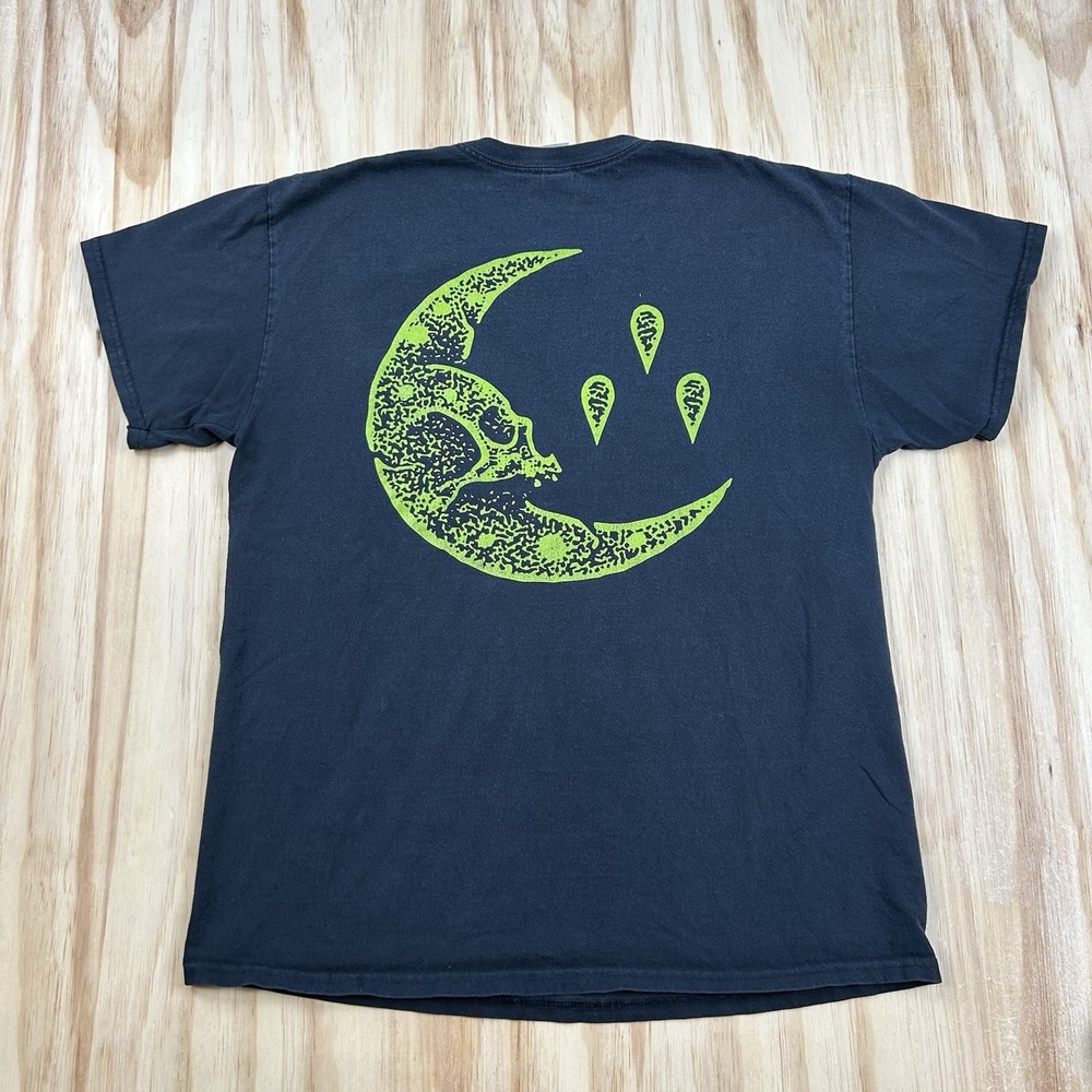 Current Metalcore Band T Shirt Black Faded Moon Pocket Tee Large Graphic Music S